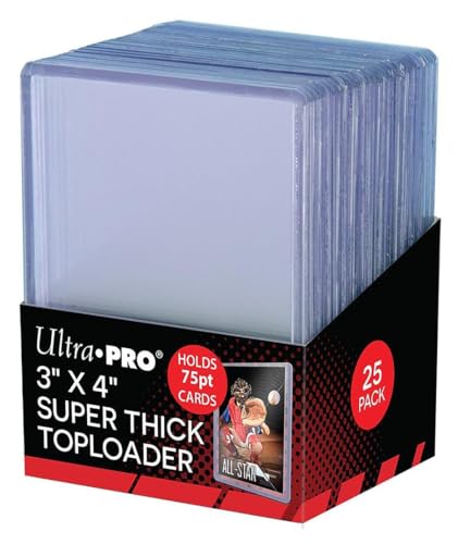 Ultra-Pro 3 x 4"Super Thick" Baseball Card Toploaders (Pack of 25-75 Thickness)