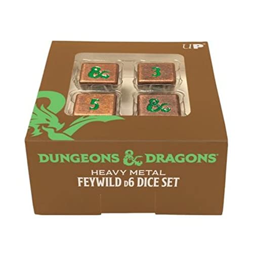 Heavy Metal Feywild Copper and Green D6 Dice Set for Dungeons & Dragons - Great for RPG, DND, MTG as Gamer Dice or Board Gaming Dice