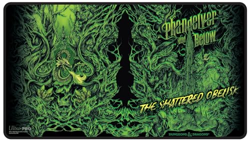 Ultra Pro - Black Stitched Playmat - Dive into Adventure with Alternate Artwork for Phandelver and Below: The Shattered Obelisk in Dungeons & Dragons, Protect Cards, Use as Oversized Mouse Pad