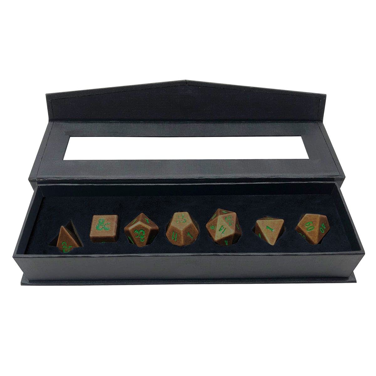 Heavy Metal Feywild Copper and Green RPG Dice Set for Dungeons & Dragons - Great for RPG, DND, MTG as Gamer Dice or Board Gaming Dice