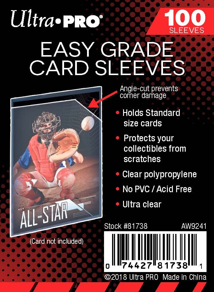 Ultra PRO - Easy Grade (100 Ct.) Card Sleeves (2.5" x 3.5") Card Protective Sleeves - Protect your collectible Trading Cards, Sports Cards, and Gaming Cards from Wear and Tear