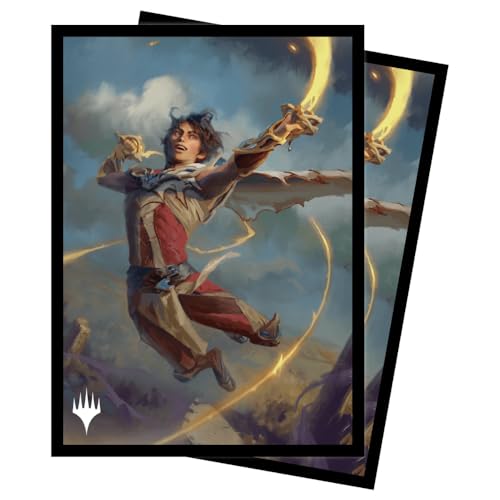 Ultra Pro - MTG Wilds of Eldraine Kellan, The FAE-Blooded (Adventure Frame) Standard Deck Protector Sleeves (100ct) Protect MTG Cards from Scuffs & Scratches, Safely Store Collectible Cards