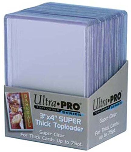 4 Ultra Pro 75pt Top Loaders - 25 Toploaders Per Pack (100 Total) - Thick Baseball, Football, Basketball, Hockey, Gaming