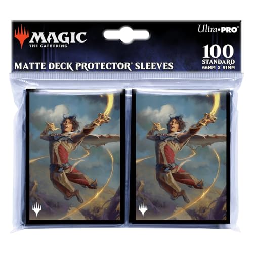 Ultra Pro - MTG Wilds of Eldraine Kellan, The FAE-Blooded (Adventure Frame) Standard Deck Protector Sleeves (100ct) Protect MTG Cards from Scuffs & Scratches, Safely Store Collectible Cards